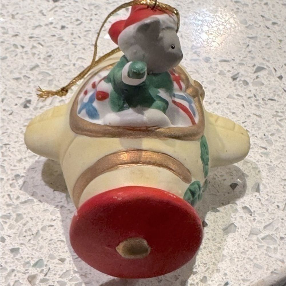 Vintage Nobel Hall Flying Mouse Airplane Christmas Ornament